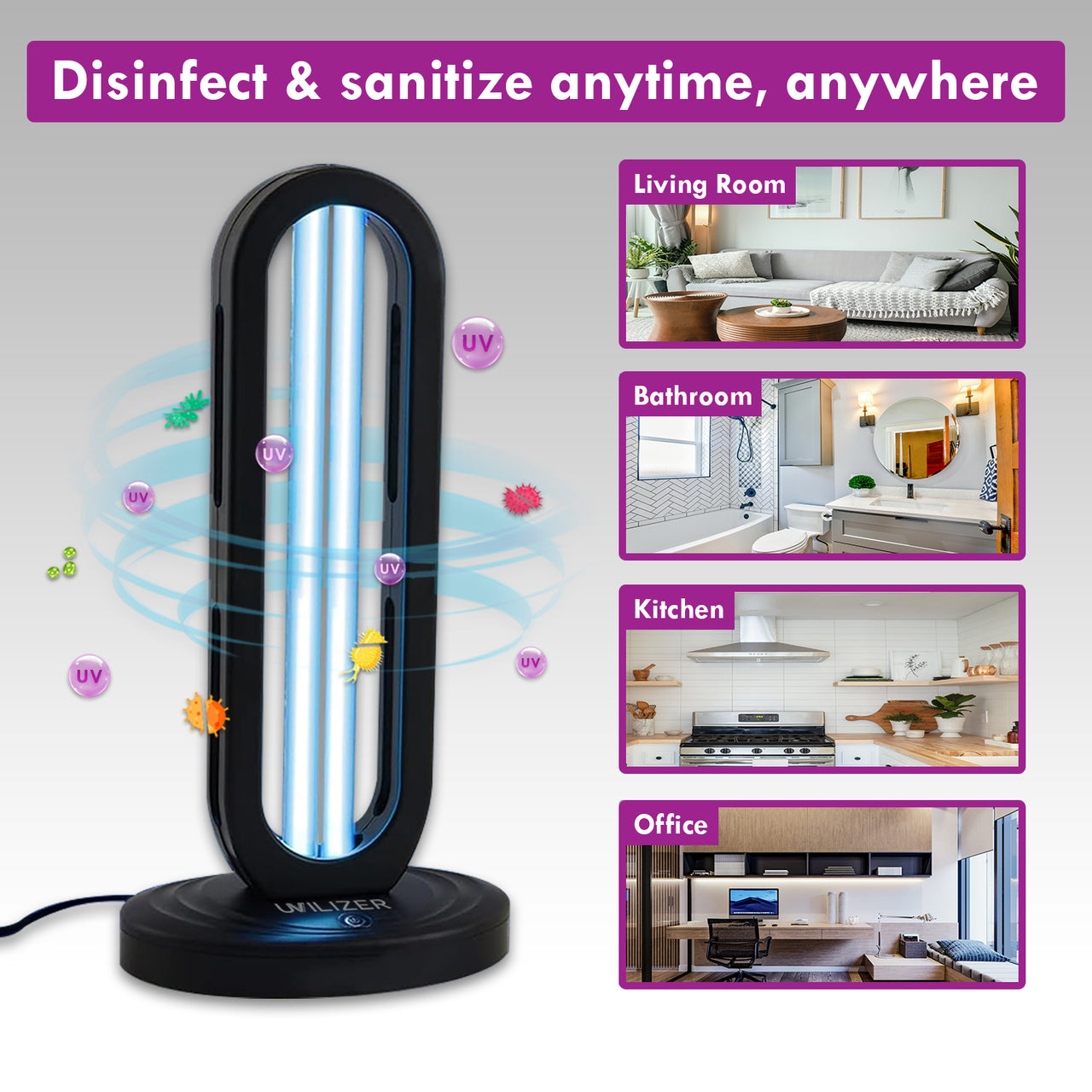 UVILIZER Tower - UV Light Sanitizer & Ultraviolet Lamp